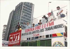 Jorge Pérez fala no ato dos Servidores Públicos Federais Av. Cde. Boa Vista /18.05.2000 Foto: Ivaldo Bezerra/ Lúmen