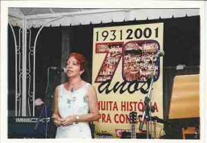 Sulamita Esteliam – assessora de comunicação Festa de Comemoração dos 13 anos de gestão cutista e lançamento de vídeo sobre História do Sindicato 30/novembro/2001 foto: Beto Oliveira/ Lumen