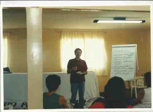 Formação Seminário regional dos Bancários Salgueiro - PE de pé: presidente do sindicato Miguel Correia Dia: 25 de agosto de 2001 foto: Almir Torres