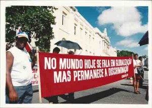 Caso Margarida Alves (líder Camponesa) protestos no dia do julgamento pelo seu assassinato, sindicalistas e trabalhadores unidos contra impunidade. Local: Campina Grande – PB dia: 11/06/2001
