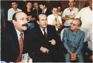 Tribunal de Justiça da Paraíba Caso margarida Alves – Luís Eduardo Greenghal (advogado de acusação) e Marcos Antônio Souto maior (pres. do tribunal) dia 11/06/2001