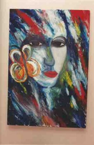 Artista bancário – Quadro de Benilde Lustosa – CEF – artista plástica foto: Alexandre Albuquerque/ Lumen fevereiro de 2002