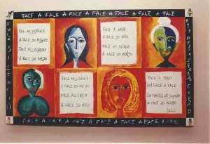 Artista bancário – Quadro de Benilde Lustosa – CEF – artista plástica foto: Alexandre Albuquerque/ Lumen fevereiro de 2002