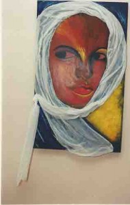 Artista bancário – Quadro de Benilde Lustosa – CEF – artista plástica foto: Alexandre Albuquerque/ Lumen fevereiro de 2002