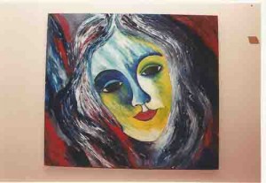 Artista bancário – Quadro de Benilde Lustosa – CEF – artista plástica foto: Alexandre Albuquerque/ Lumen fevereiro de 2002