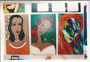 Artista bancário – Quadro de Benilde Lustosa – CEF – artista plástica foto: Alexandre Albuquerque/ Lumen fevereiro de 2002