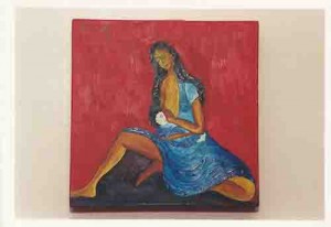 Artista bancário – Quadro de Benilde Lustosa – CEF – artista plástica foto: Alexandre Albuquerque/ Lumen fevereiro de 2002