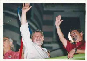Eleições 2002 Marco Zero 1º comício Lula presidente no Recife – c/ Humberto candidato à governador PE julho/ 2002 Ivaldo Bezerra