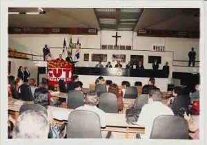 19 anos da CUT – Sessão Solene na Câmara do Recife
Panorâmica da Plenária da Câmara – 28/08/2002(Alexandre Albuquerque/Lumen)