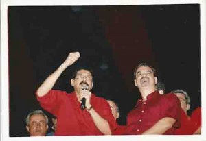 Lançamento da candidatura de Humberto Costa a governador _ João Paulo e Humberto Costa. Geraldão – 17/07/2002 foto Ivaldo Bezerra/ Lumen