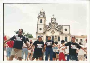 Sindicato dos bancários na Passeata contra a guerra no Iraque 15 de fevereiro de 2003 Beto Oliveira/ Lúmen