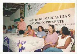Dia Internacional da Mulher na FETAPE. E/D: Aristide, Mulica, Tereza Leitão e Vera Baroni. foto: Beto Oliveira – 07/03/2003