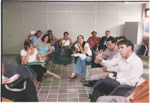 Reforma trabalhista – debate promovido pela CUT/PE. E/D: Tereza Souza, dir. do sindicato e sec. Formação CUT/PE, Luiz Marinho, pres. CUT nacional.. Foto: Beto Oliveira/ Lumen 19/03/2004