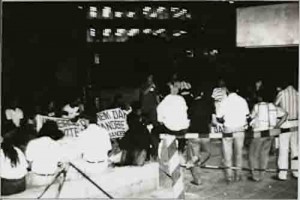 Ato contra as 3000 demissões e o fechamento das 98 ag do Bandepe – Out/91