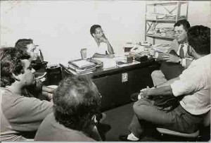 Passeata contra as 3000 demissões e fechamento das 98 ag. do Bandepe out/91