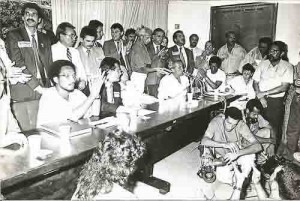 Lançamento do Comitê de Defesa dos Bancos Estaduais na Câm. Vereadores 1991