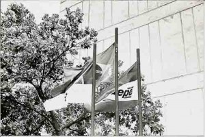 Foto tirada em frente ao Bandepão no ato contra as 3000 demissões e fechamento das 98 ag. do Bandepe Imagem fotos – out/91