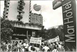 Protesto contra a venda do Banorte/Bandeirantes JUN/1996