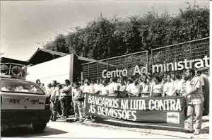 Ato Bancarios na luta contra as demissões no Banorte – maio/96