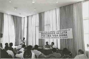 Encontro Nacional Bancários Campanha Salarial/97 SP
Mesa: Sérgio Rosa(pres. CNB); Euclides(Pres. FEEB/SE) – 1 e 2 /08/1997