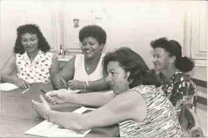 FETAPE – Reunião das Mulheres Trabalhadoras Rurais – 08 – março/98 E/D. Maria Aparecida do Nascimento; Luciene Gonçalves da Silva; Maria José dos Santos Jucá; Maria José de Carvalho.