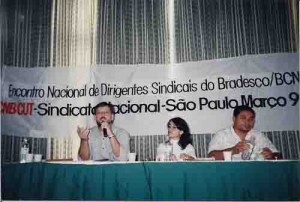 Ricardo Berzoini – Presidente  do Sindicato dos Bancários de SP – Encontro Nacional Dirigentes Sindicais do Badesco/BCN – março/1998 SP