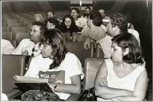 Encontro dos Funcionários da Caixa 18.07.98 (sede do sindicato) Jaqueline Mello e Emerenciana Barbosa do Rego (Meré) imagem fotos