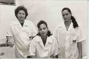 Funcionárias do Sindicato dos Bancários PED/E Lêda, Betúlia, Eliane(Odontologia) – Maio/1998